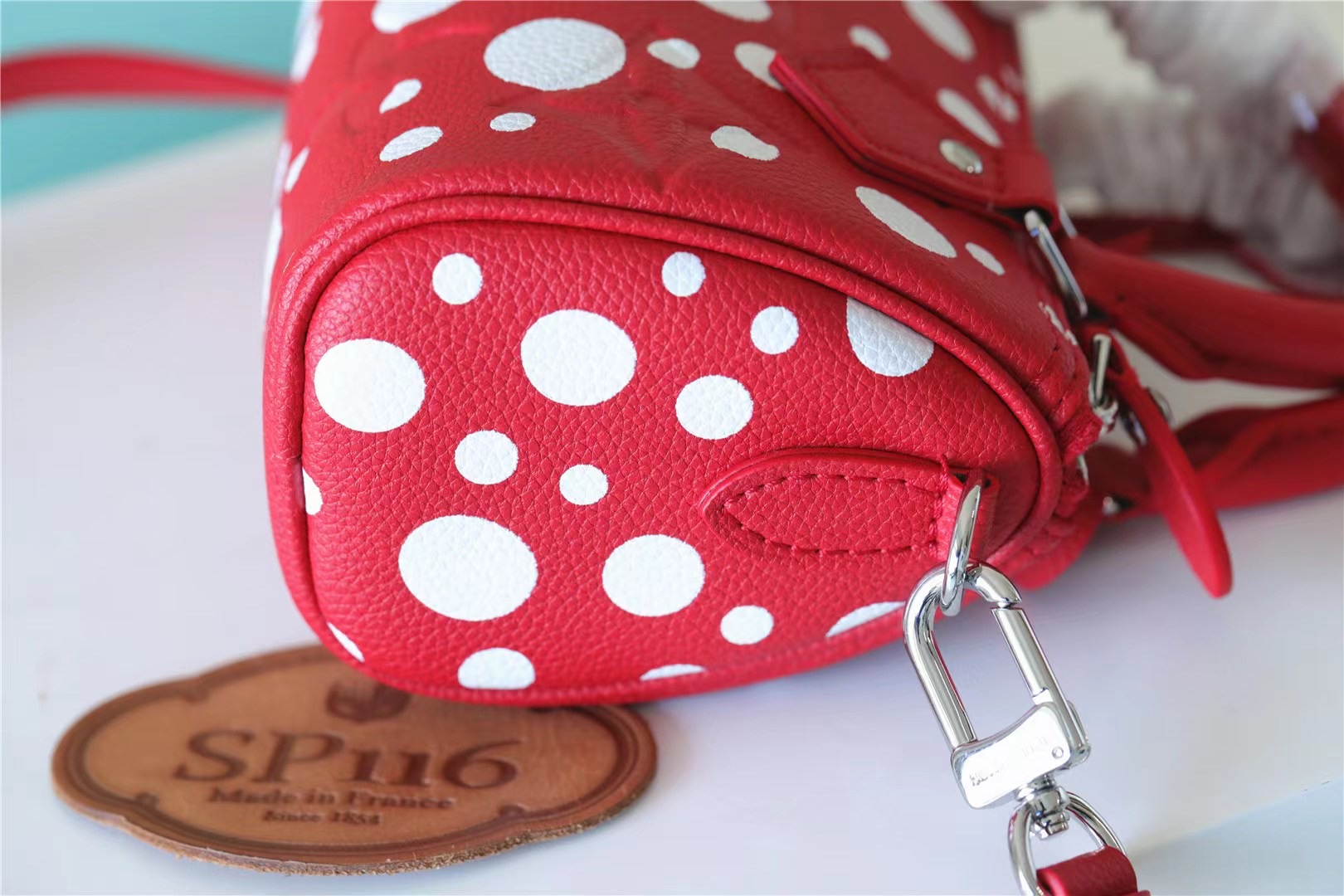 Louis Vuitton LV X YK Nano Speedy Monogram Empreinte Shouder Bags Black/Red By Yayoi Kusama For Women 6.3in/16cm