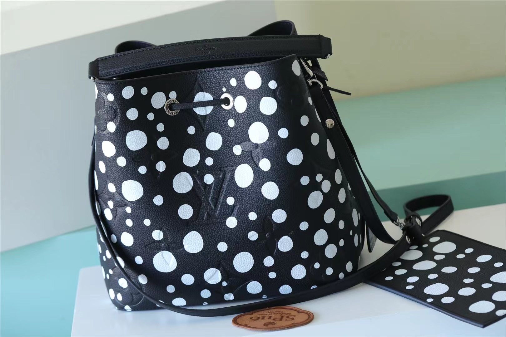 Louis Vuitton LV X YK Neonoe MM Monogram Empreinte Shouder Bags Black By Yayoi Kusama For Women 10.2in/26cm