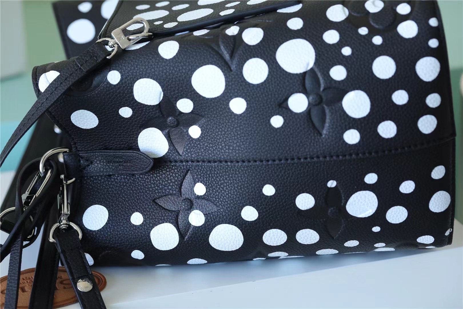 Louis Vuitton LV X YK Neonoe MM Monogram Empreinte Shouder Bags Black By Yayoi Kusama For Women 10.2in/26cm