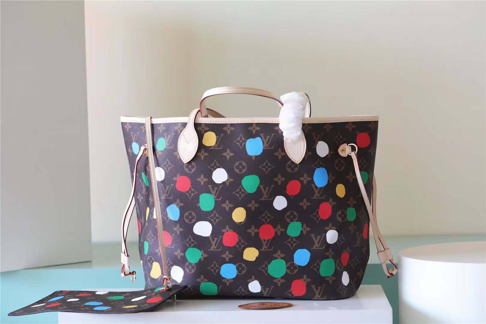 Louis Vuitton LV X YK Neverfull MM Brown For Women 31 cm/ 12.2 in