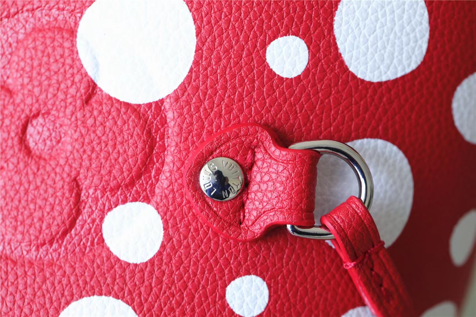 Louis Vuitton LV X YK Neverfull MM Monogram Empreinte Shouder Bags Black/Red By Yayoi Kusama For Women 12.2in/31cm