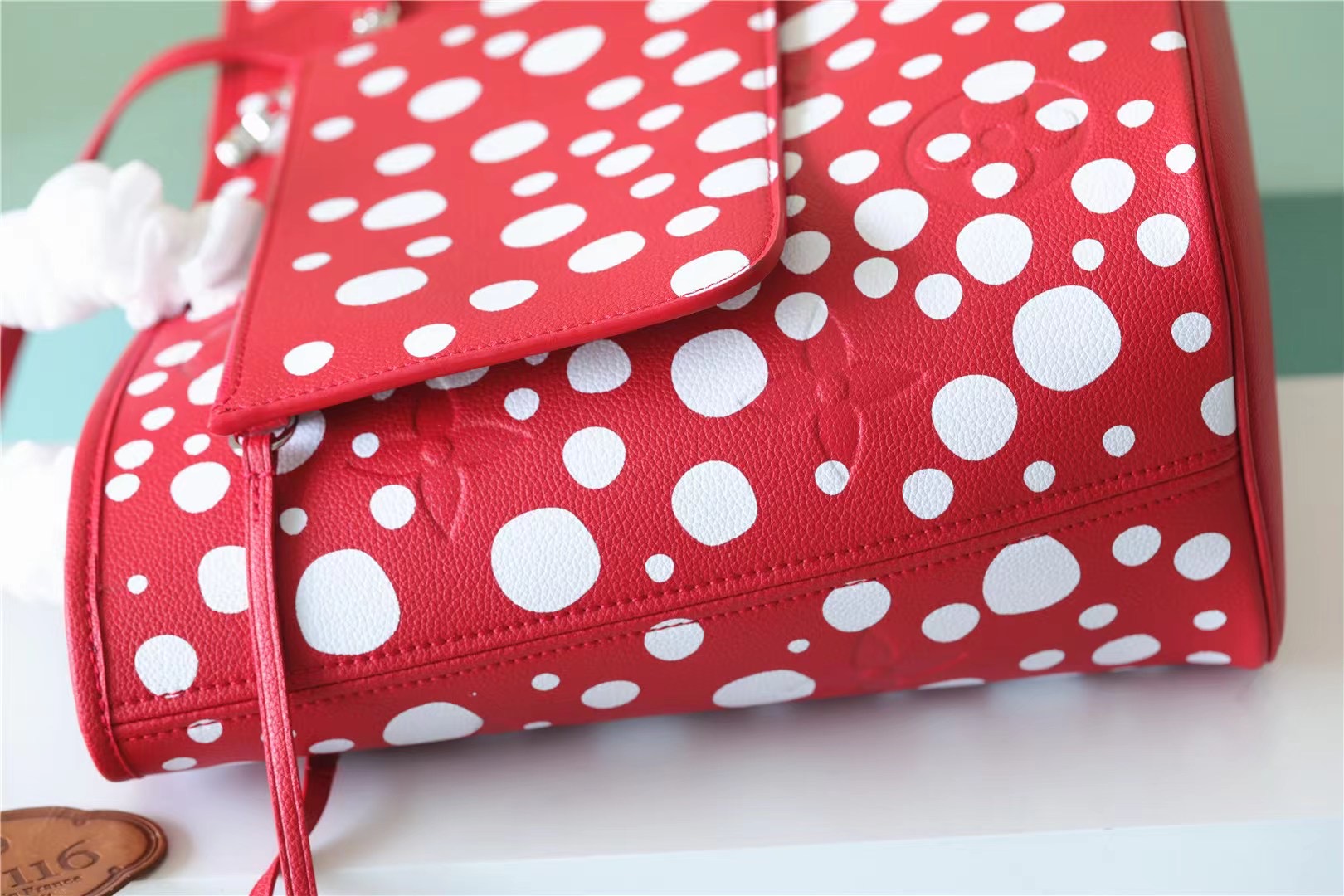 Louis Vuitton LV X YK Neverfull MM Monogram Empreinte Shouder Bags Black/Red By Yayoi Kusama For Women 12.2in/31cm