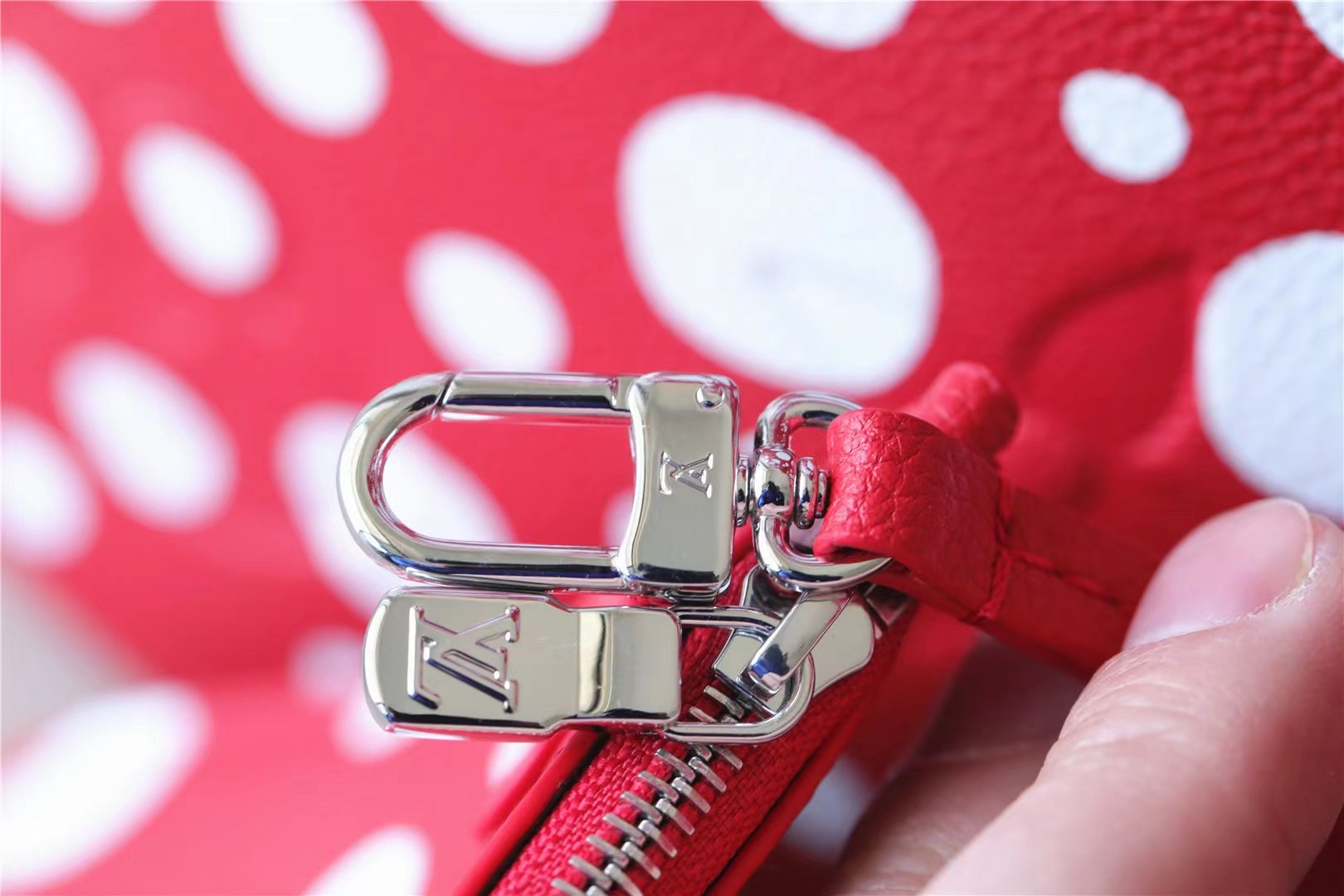 Louis Vuitton LV X YK Neverfull MM Monogram Empreinte Shouder Bags Black/Red By Yayoi Kusama For Women 12.2in/31cm