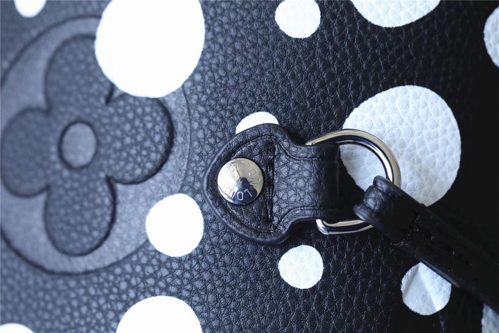Louis Vuitton LV X YK Neverfull MM Monogram Empreinte Shouder Bags Black/Red By Yayoi Kusama For Women 12.2in/31cm