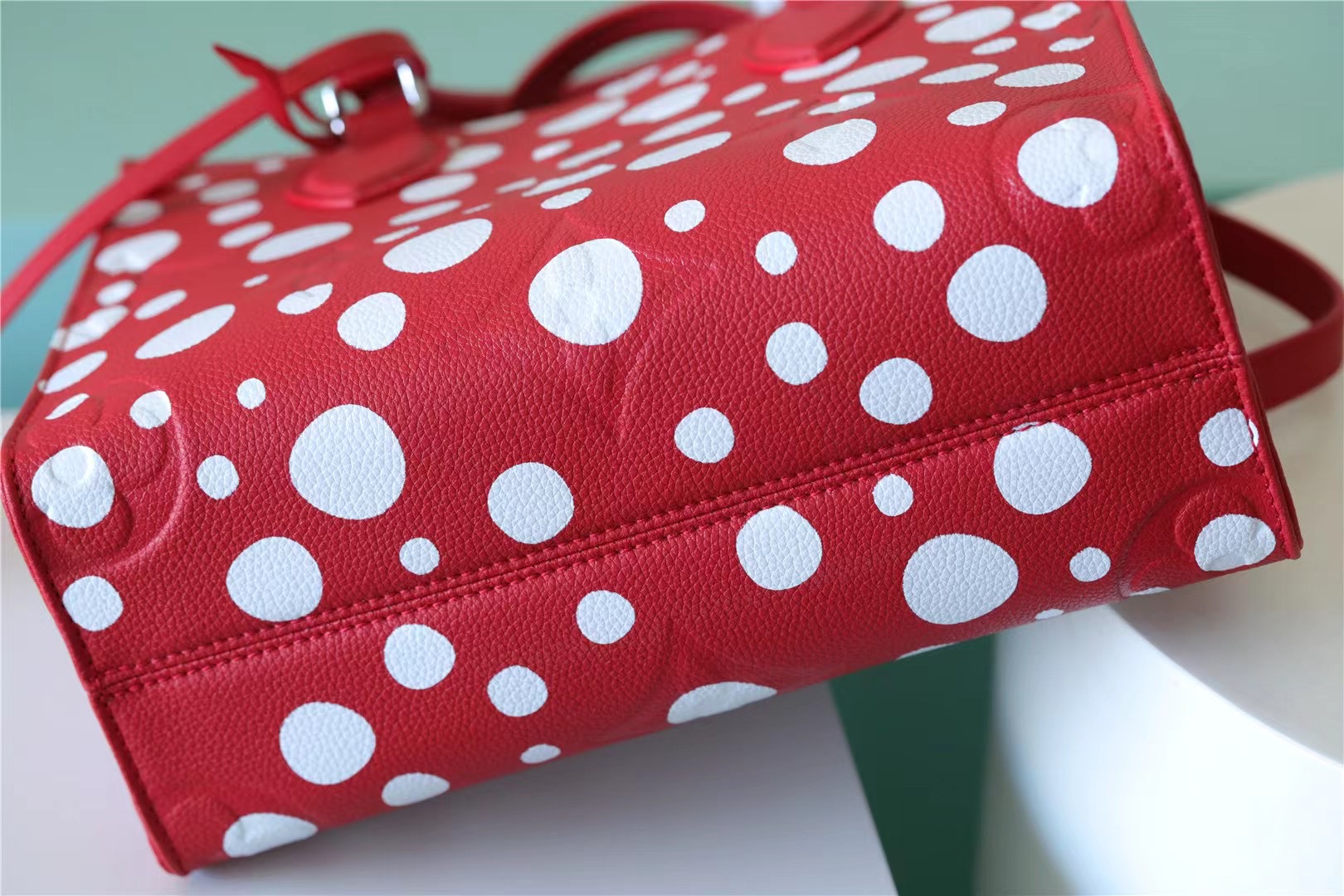 Louis Vuitton LV X YK On The Go PM Monogram Empreinte Shoulder Bags Red By Yayoi Kusama For Women 9.8in/25cm