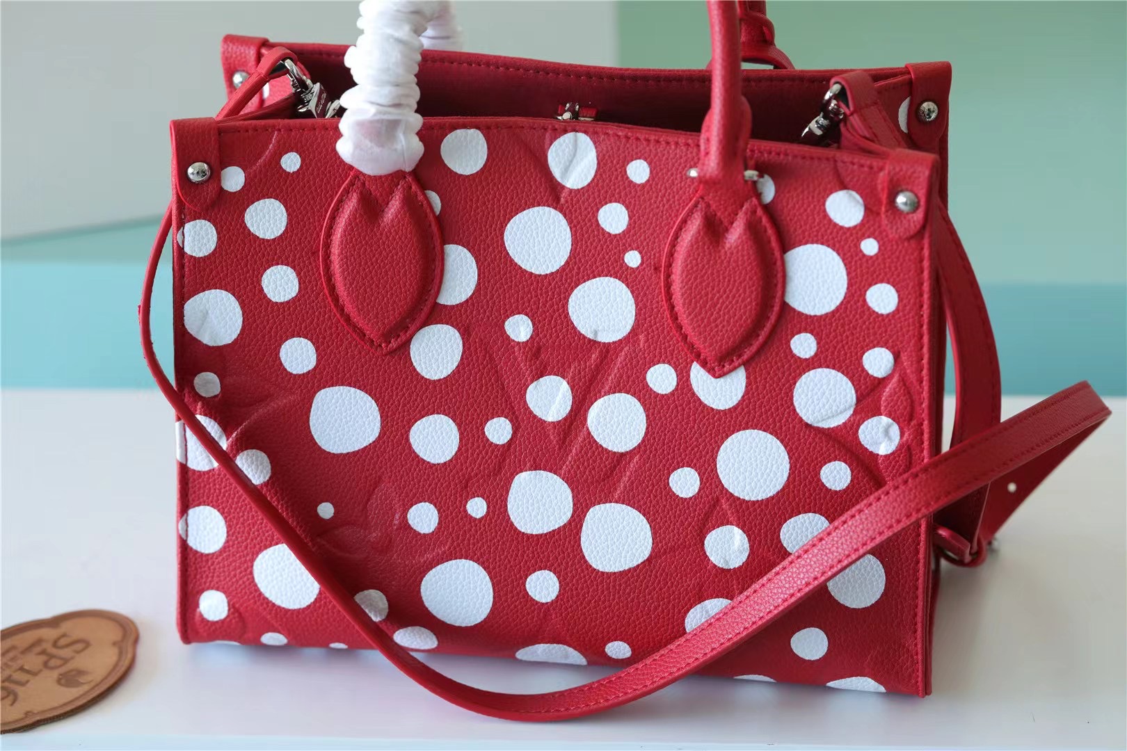 Louis Vuitton LV X YK On The Go PM Monogram Empreinte Shoulder Bags Red By Yayoi Kusama For Women 9.8in/25cm