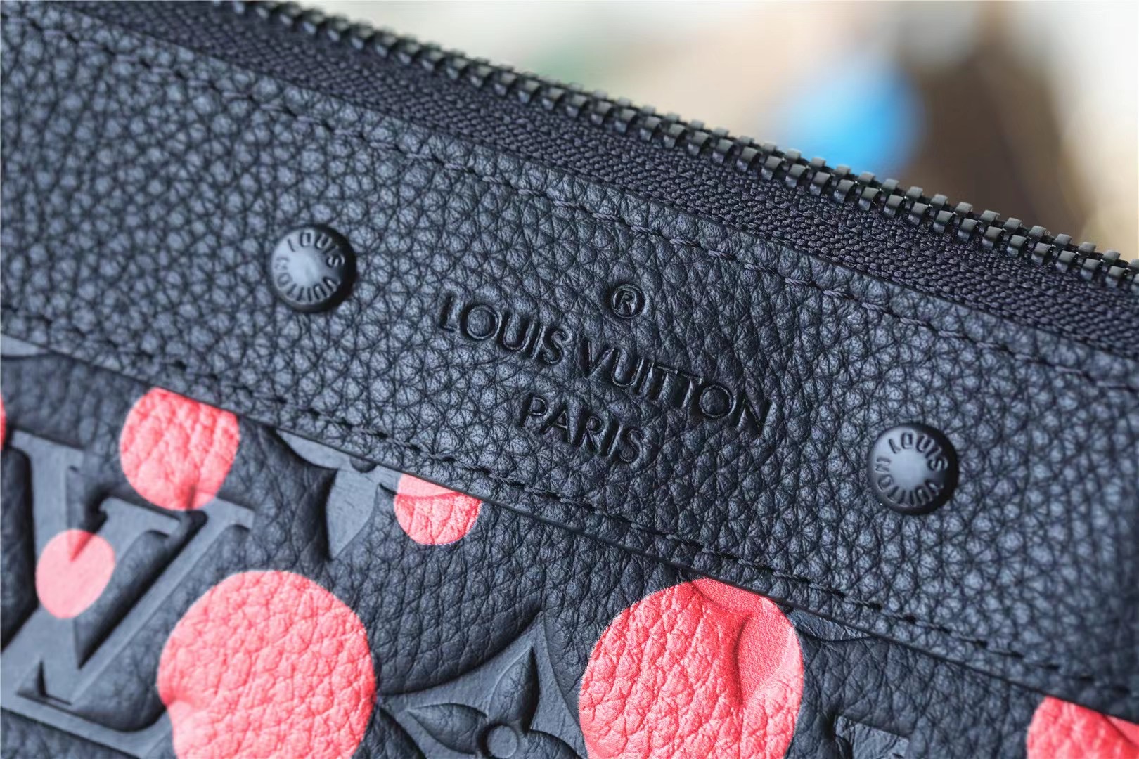 Louis Vuitton LVxYK Pochette To Go Monogram Pattern Black By Yayoi Kusama For Men 11.8in/30cm