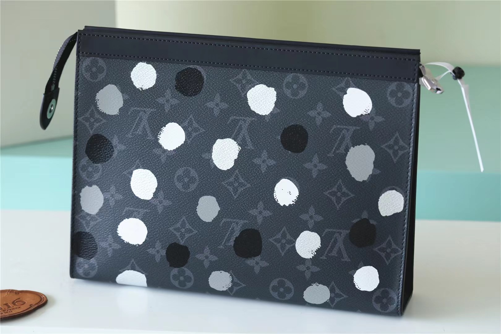 Louis Vuitton LVxYK Pochette Voyage Wallet Monogram Eclipse Canvas Black For Men 10.6in/27cm