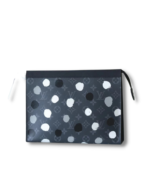 Louis Vuitton LVxYK Pochette Voyage Wallet Monogram Eclipse Canvas Black For Men 10.6in/27cm