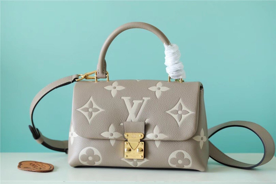 Louis Vuitton Madeleine BB Monogram Empreinte Dove Gray/ Creme Beige For Women, Women’s Handbags, Shoulder and Crossbody Bags 9.4in/24cm LV