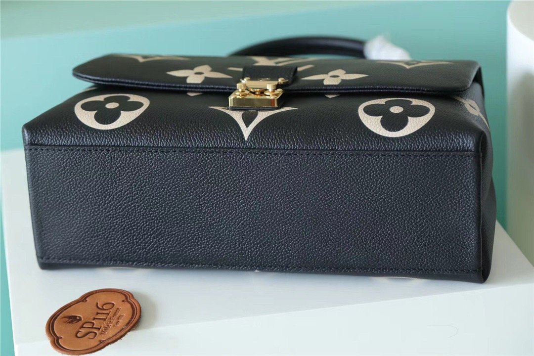 Louis Vuitton Madeleine MM Monogram Empreinte Black / Beige For Women, Women’s Handbags, Shoulder and Crossbody Bags 11.8in/30cm LV 