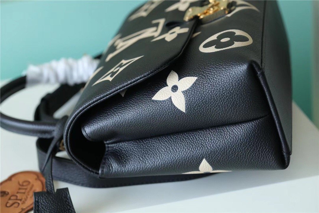 Louis Vuitton Madeleine MM Monogram Empreinte Black / Beige For Women, Women’s Handbags, Shoulder and Crossbody Bags 11.8in/30cm LV 