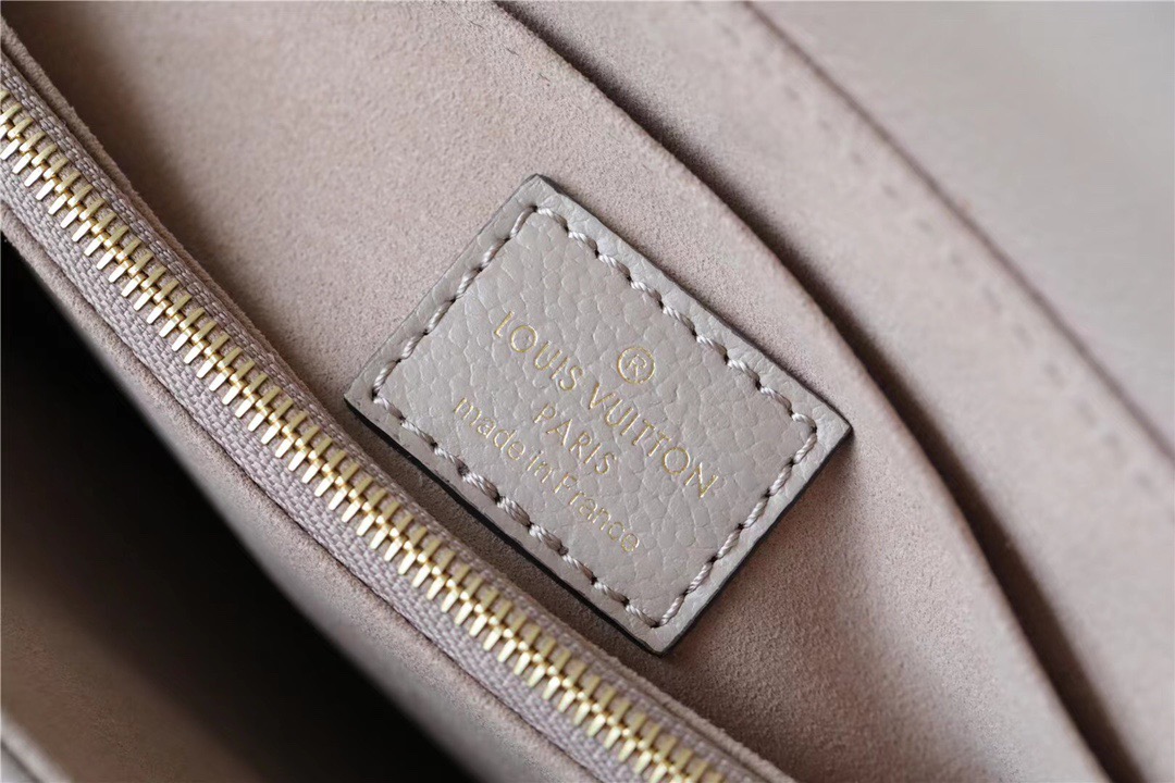 Louis Vuitton Madeleine MM Monogram Empreinte Dove Gray/ Creme Beige For Women, Women’s Handbags, Shoulder and Crossbody Bags 11.8in/30cm