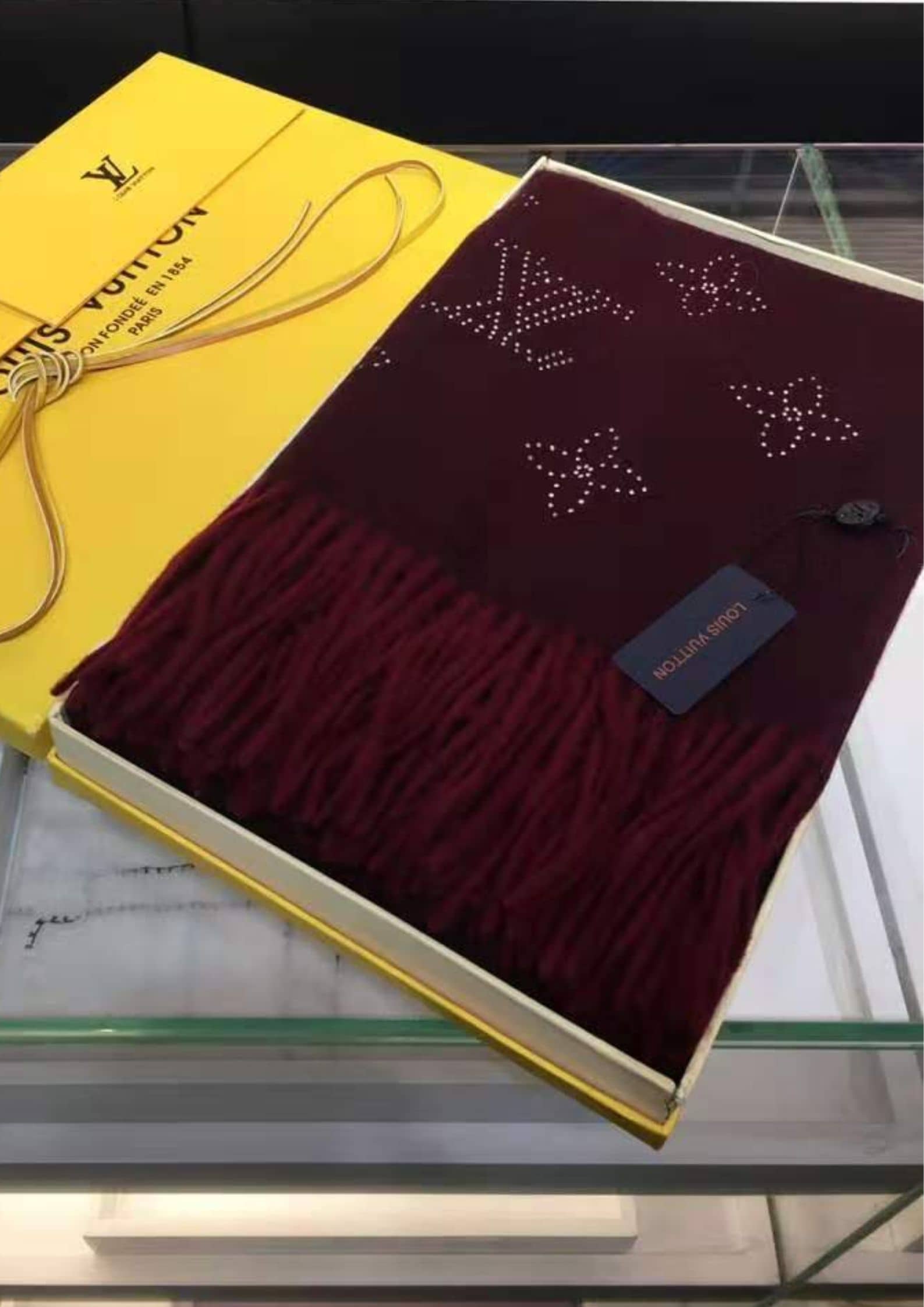 Louis Vuitton Mahina Flight Mode Scarf Burgundy For Women