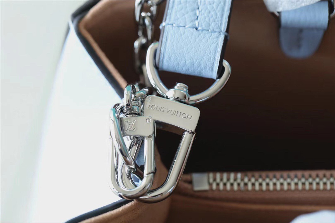 Louis Vuitton Marelle Tote MM Epi Bleu Nuage Blue For Women, Women’s Handbags, Shoulder And Crossbody Bags 11.8in/30cm LV 
