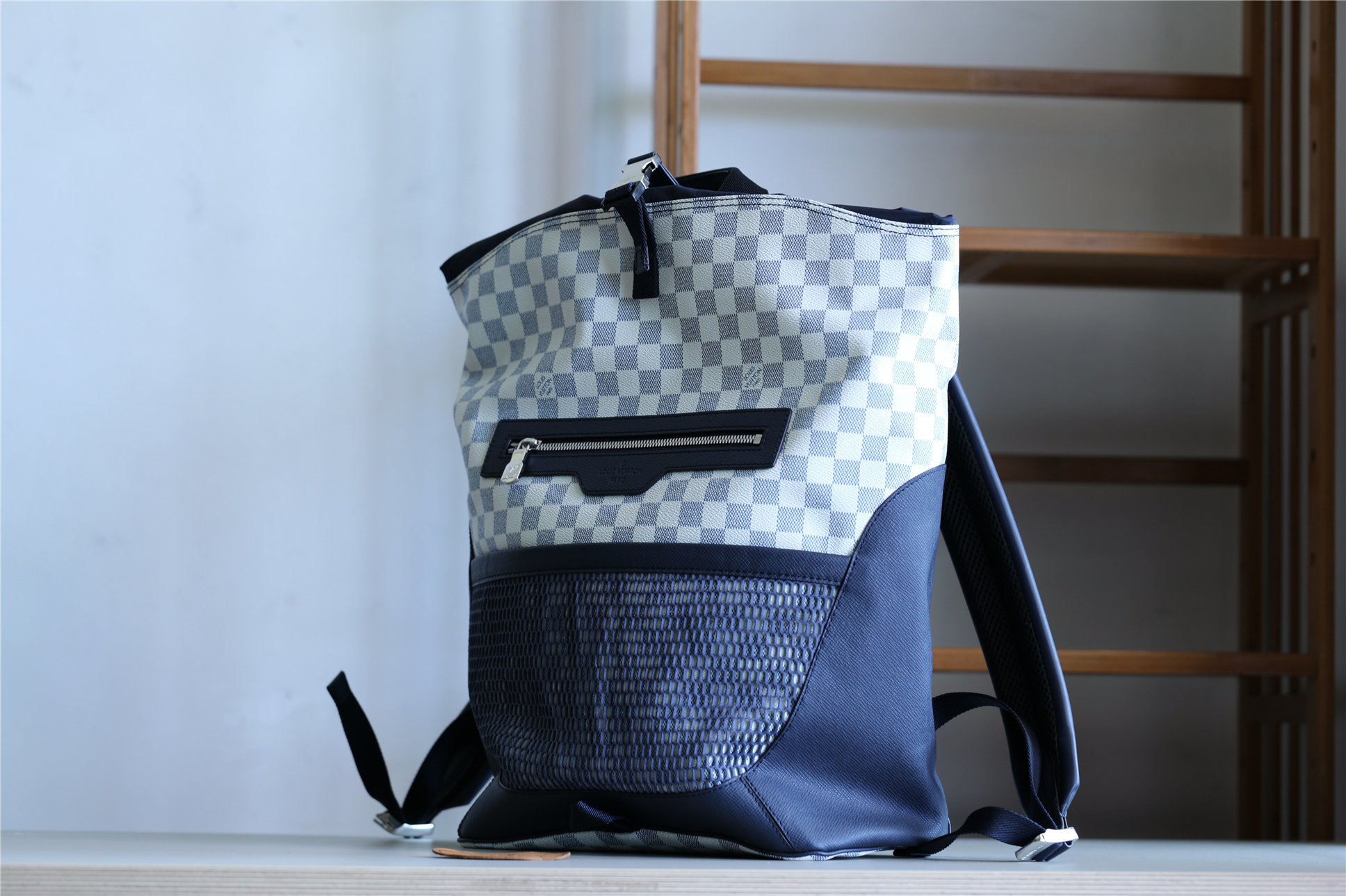 Louis Vuitton Matchpoint Backpack Damier Azur For Men, Men’s Bags 17in/43cm