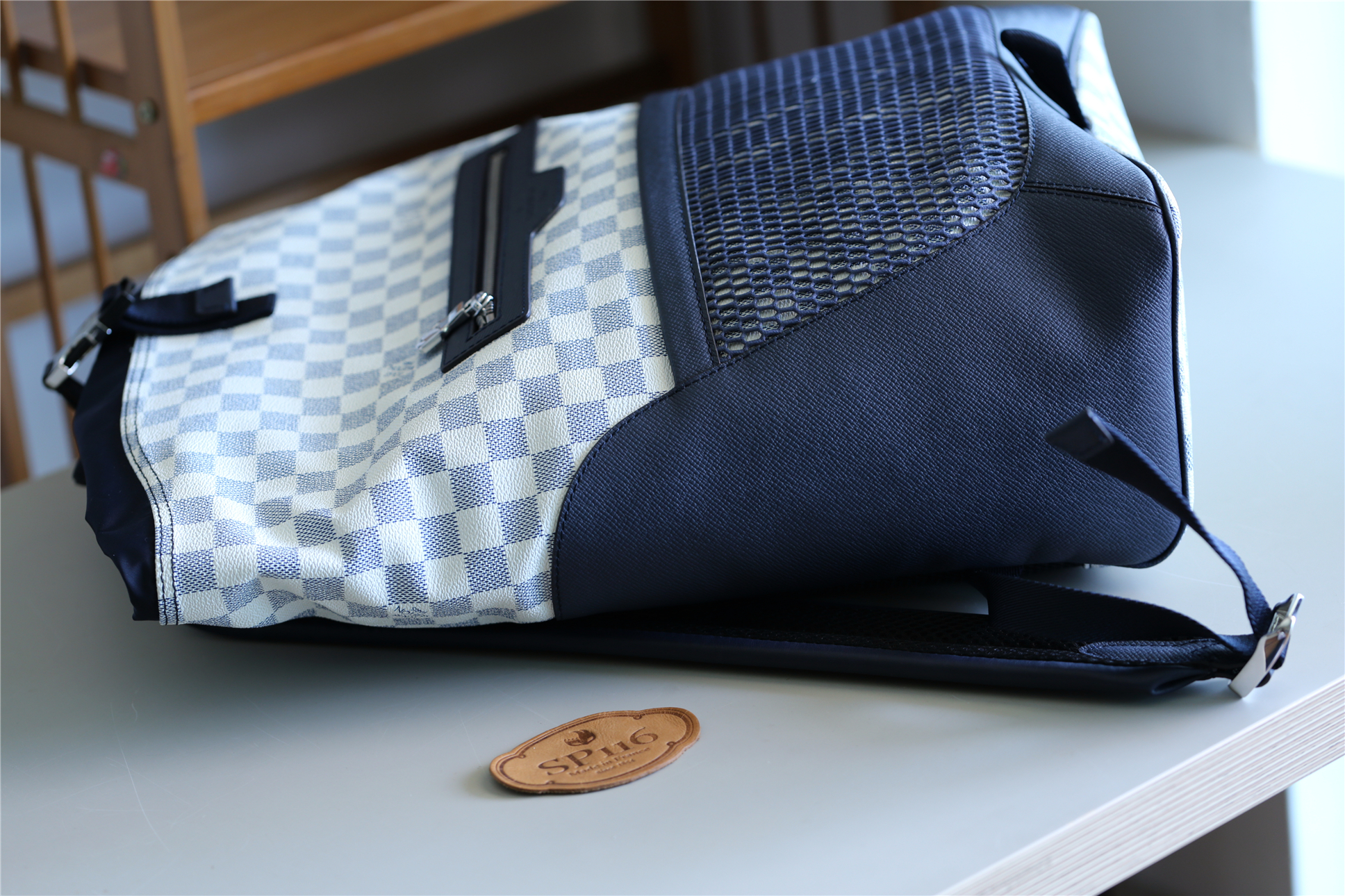 Louis Vuitton Matchpoint Backpack Damier Azur For Men, Men’s Bags 17in/43cm