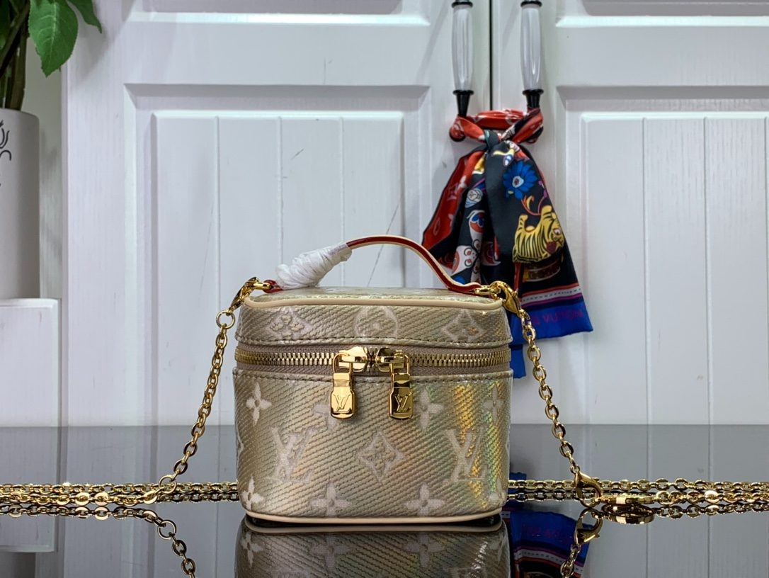 Louis Vuitton Micro Vanity Bag Gold Tone/Sliver Tone For Women 11cm/ 4.3 in
