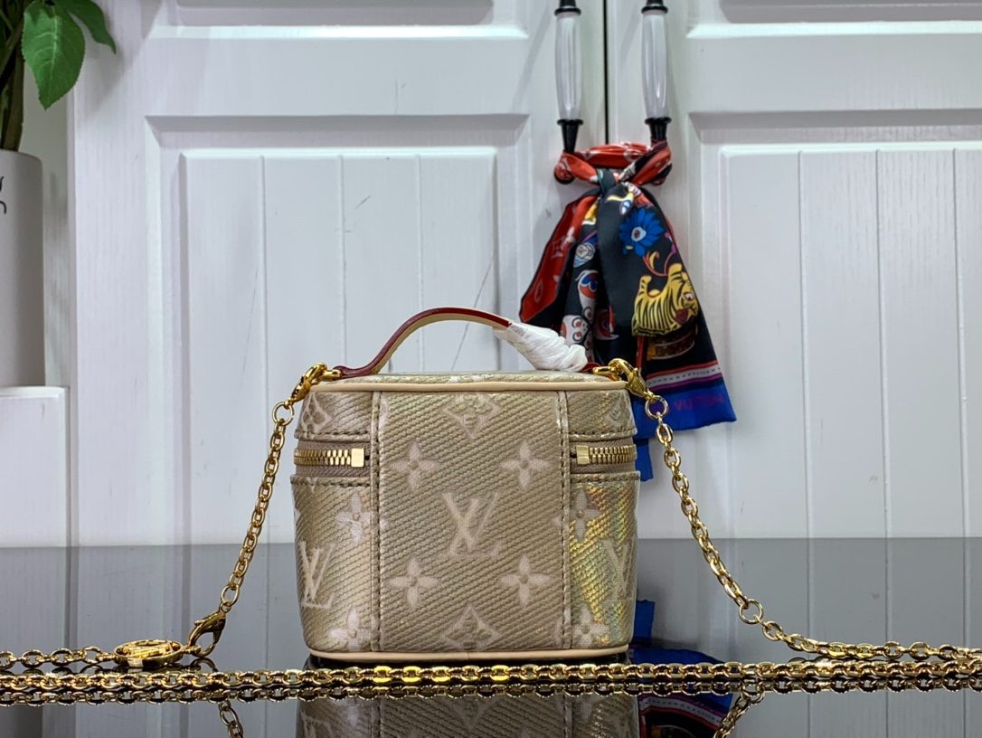 Louis Vuitton Micro Vanity Bag Gold Tone/Sliver Tone For Women 11cm/ 4.3 in