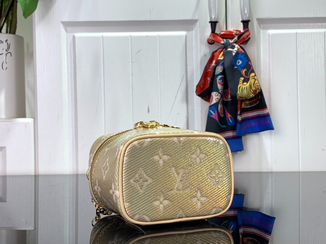 Louis Vuitton Micro Vanity Bag Gold Tone/Sliver Tone For Women 11cm/ 4.3 in