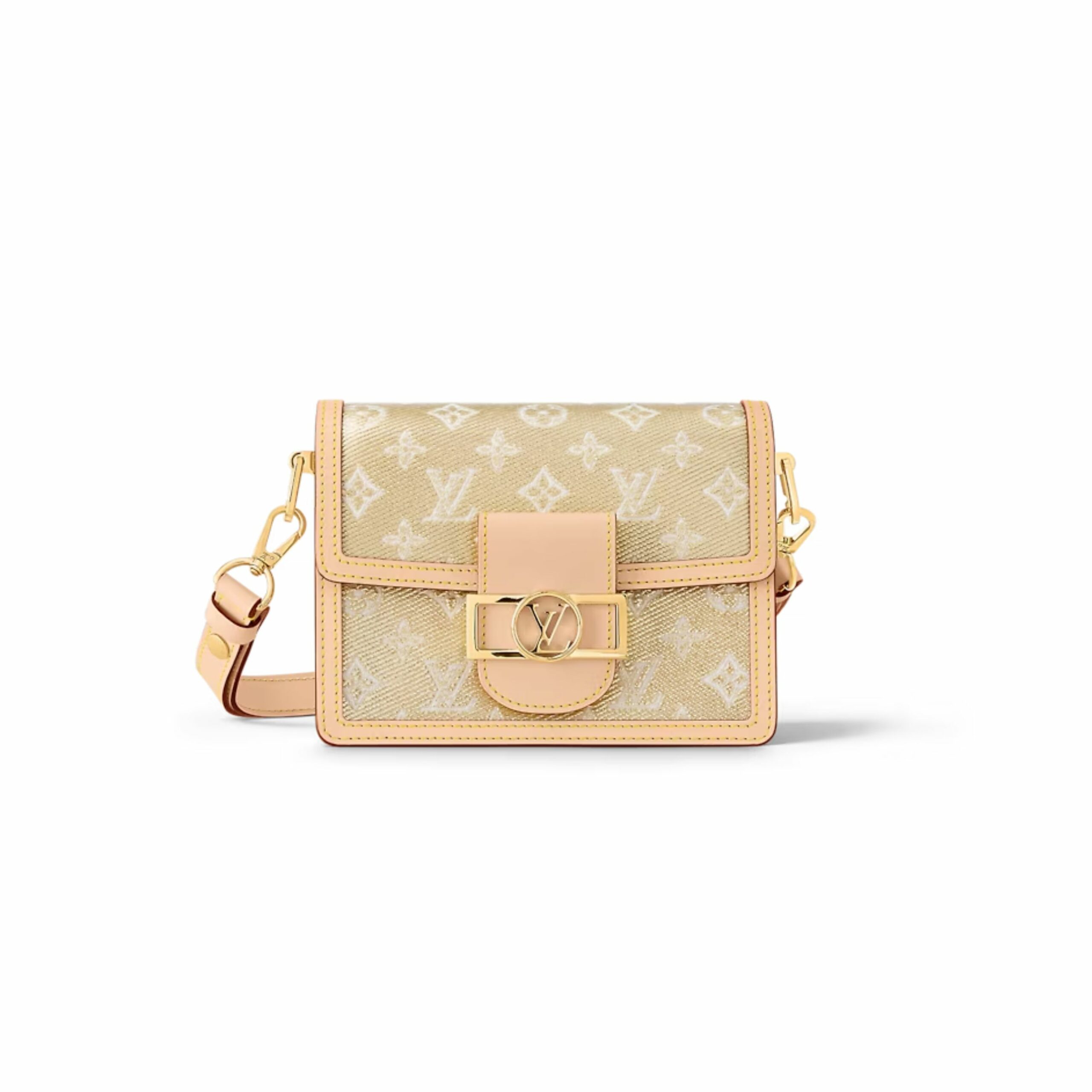 Louis Vuitton Mini Dauphine Beige Bag For Women- 7.9 Inches/ 20 Cm