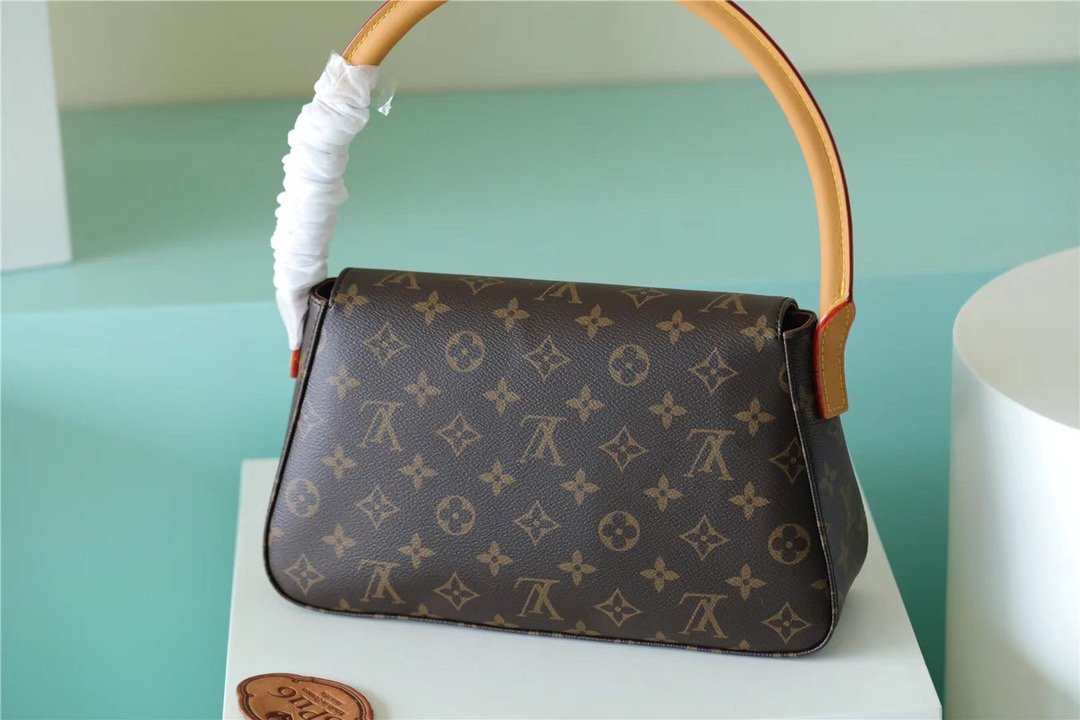 Louis Vuitton Mini Looping Flap Shoulder Bag Monogram For Women 9.4in/24cm Brown