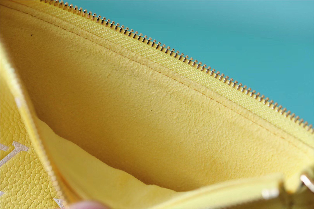 Louis Vuitton Mini Pochette Accessoires Monogram Empreinte Lemon Curd Yellow For Women, Women’s Handbags, Shoulder And Crossbody Bags 15.5cm/6.1in