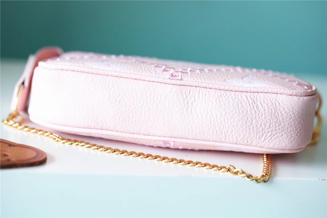 Louis Vuitton Mini Pochette Accessoires Monogram Empreinte Pink For Women, Women’s Handbags, Shoulder Bags And Crossbody Bags 6.1in/15.5cm LV