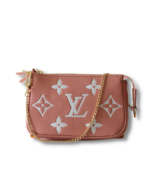 Louis Vuitton Mini Pochette Accessoires Monogram Empreinte Pink?For Women 6.6in/16cm