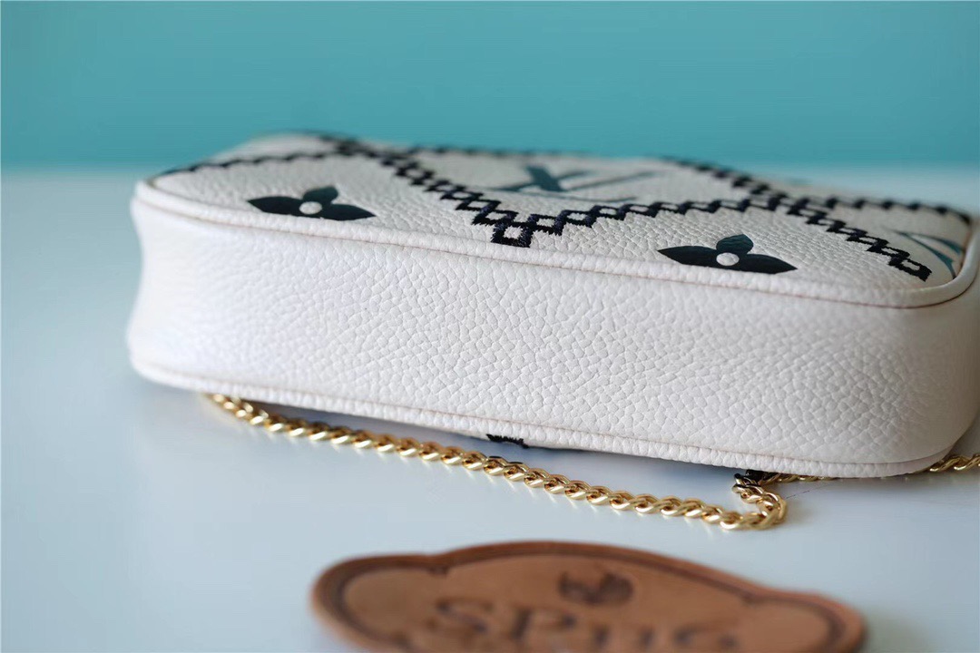 Louis Vuitton Mini Pochette Accessoires Monogram Empreinte White For Women, Women’s Handbags, Shoulder Bags And Crossbody Bags 6.1in/15.5cm LV 