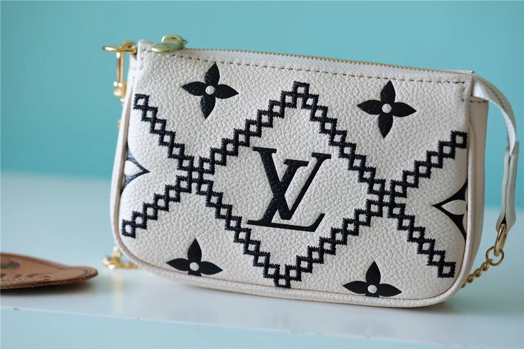 Louis Vuitton Mini Pochette Accessoires Monogram Empreinte White For Women, Women’s Handbags, Shoulder Bags And Crossbody Bags 6.1in/15.5cm LV 