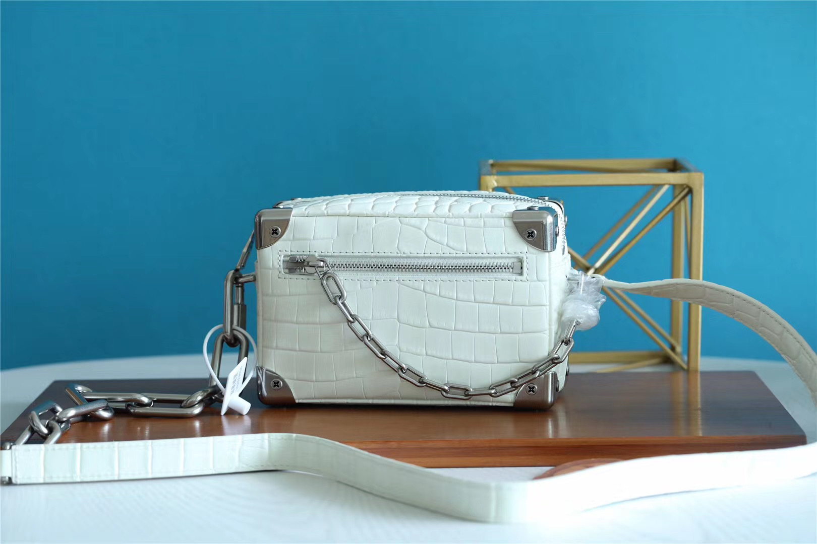Louis Vuitton Mini Soft Trunk Crocodilian White For Men, Men’s Bags, Shoulder And Crossbody Bags 7.2in/18.5cm