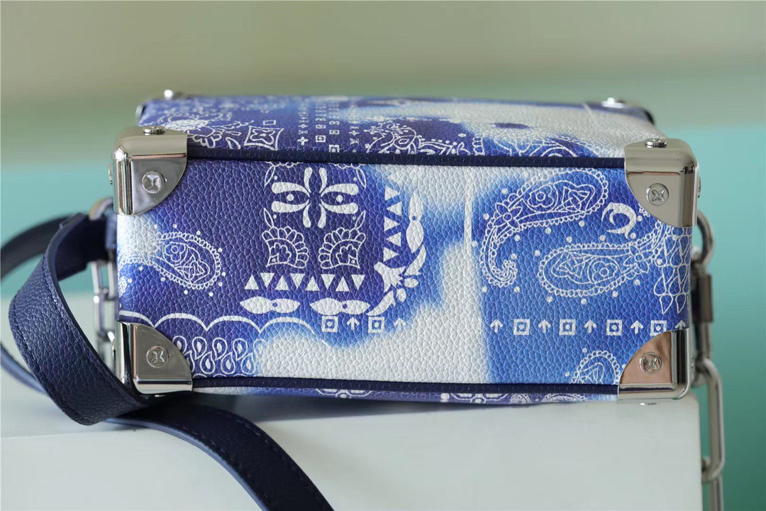 Louis Vuitton Mini Soft Trunk Monogram Bandana Blue For Men, Men’s Bags, Shoulder And Crossbody Bags 7.3in/18.5cm