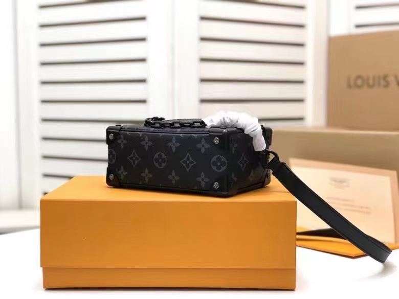 Louis Vuitton Mini Soft Trunk Monogram Eclipse Canvas By Virgil Abloh For Men, Men’s Bags, Shoulder And Crossbody Bags 7.3in/18.5cm