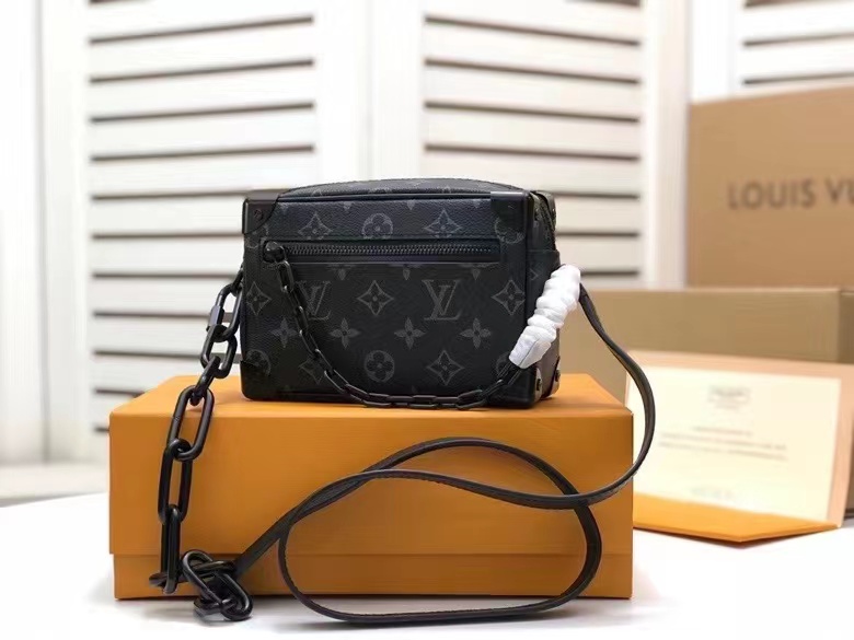 Louis Vuitton Mini Soft Trunk Monogram Eclipse Canvas By Virgil Abloh For Men, Men’s Bags, Shoulder And Crossbody Bags 7.3in/18.5cm