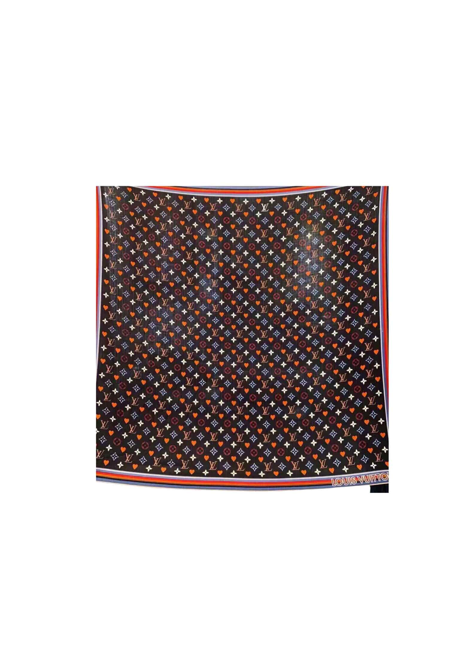 Louis Vuitton Monogram And Heart Scarf Black For Women