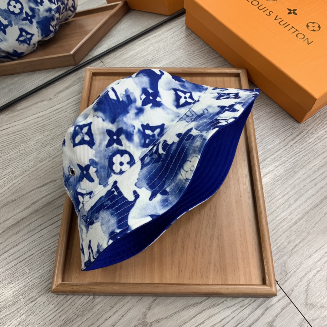 Louis Vuitton Monogram Bucket Hat Blue Watercolor LV Hat