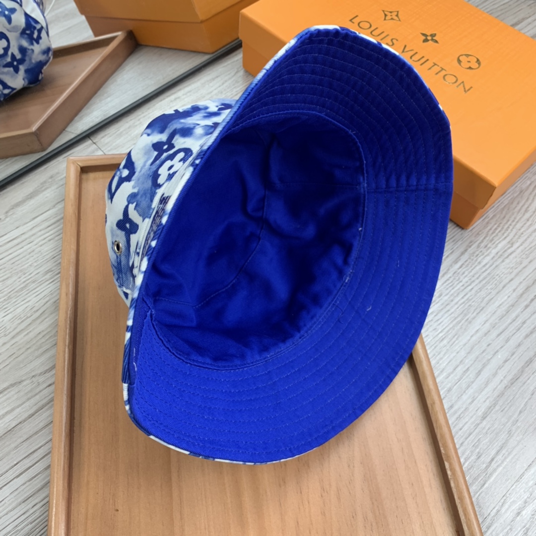 Louis Vuitton Monogram Bucket Hat Blue Watercolor LV Hat