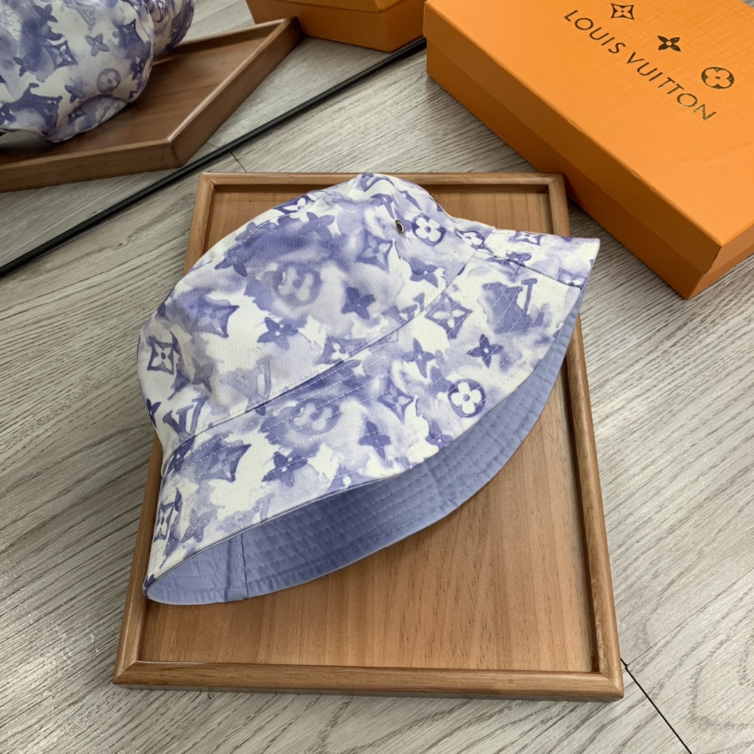 Louis Vuitton Monogram Bucket Hat Light Blue Watercolor LV Hat