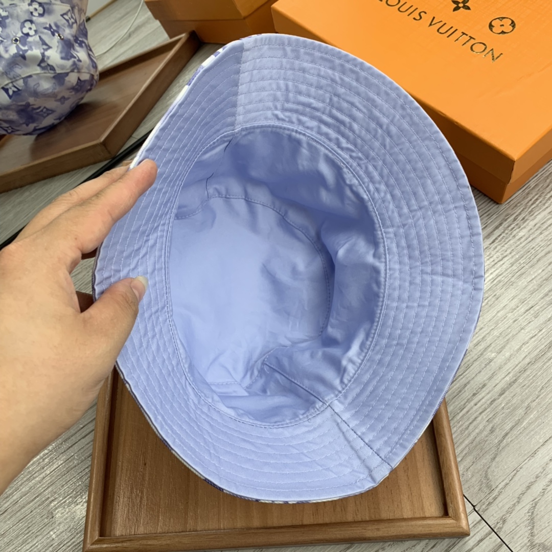 Louis Vuitton Monogram Bucket Hat Light Blue Watercolor LV Hat