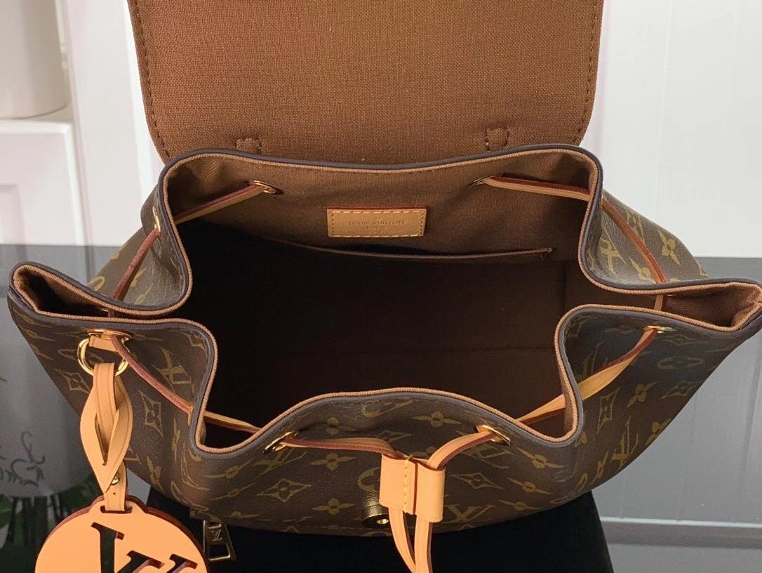 Louis Vuitton Montsouris Backpack Brown And Black/Brown And Beige For Women 33 cm/ 13 in