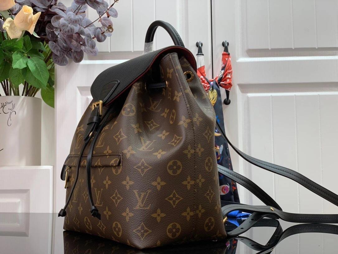 Louis Vuitton Montsouris Backpack Brown And Black/Brown And Beige For Women 33 cm/ 13 in