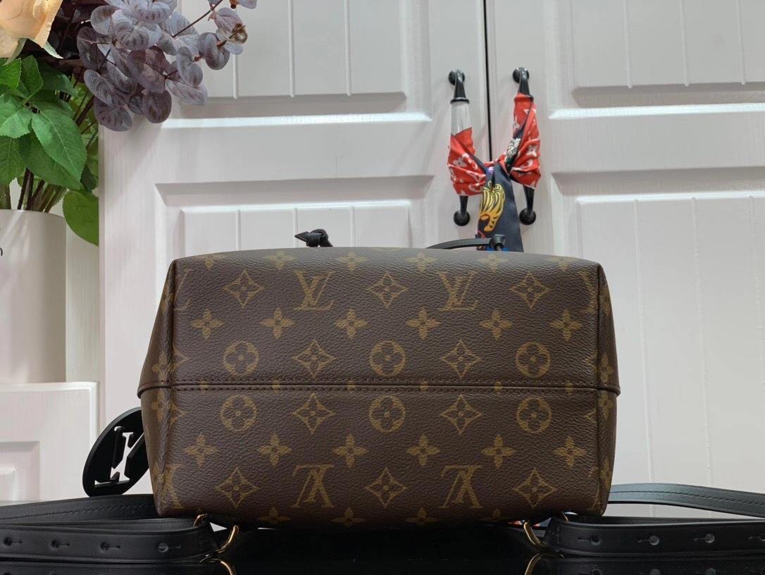 Louis Vuitton Montsouris Backpack Brown And Black/Brown And Beige For Women 33 cm/ 13 in