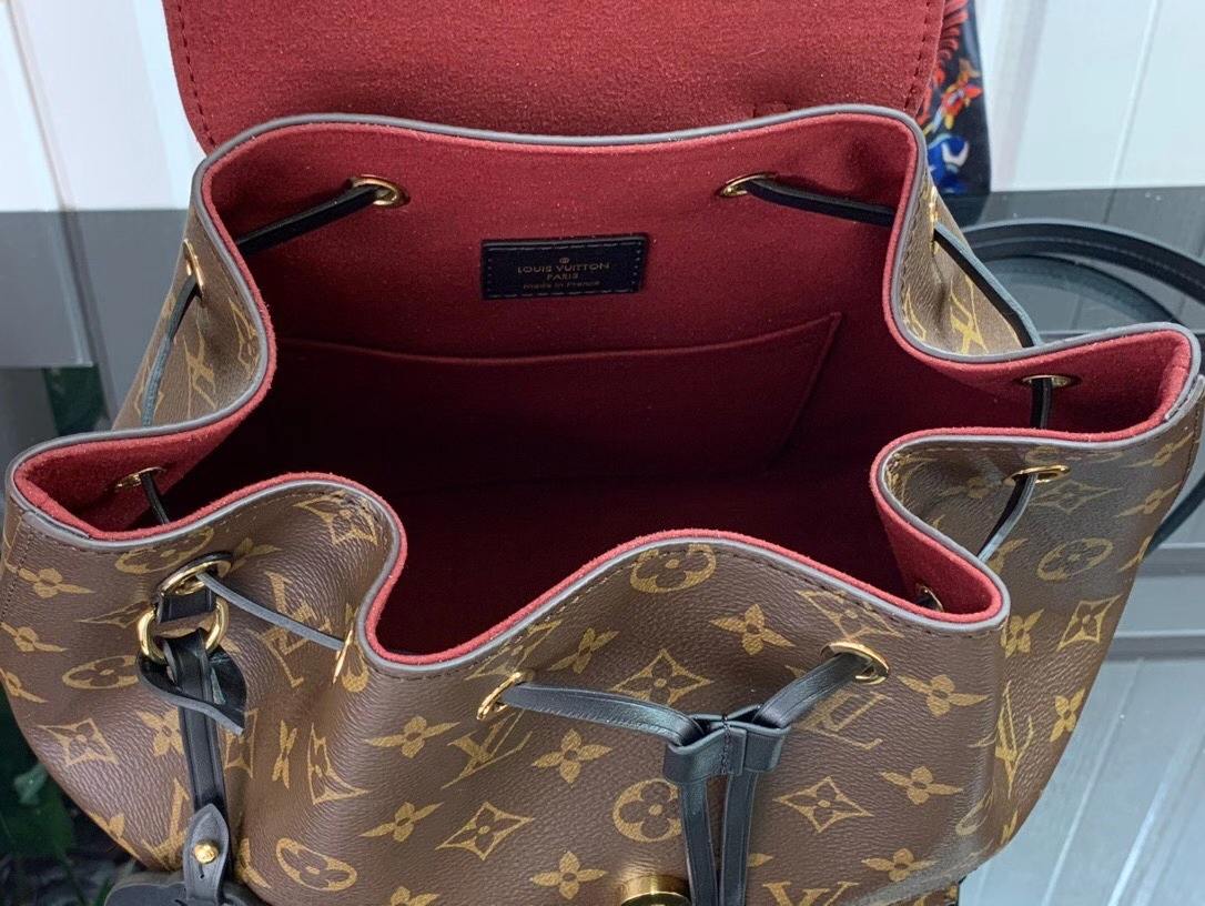 Louis Vuitton Montsouris Backpack Brown And Black/Brown And Beige For Women 33 cm/ 13 in