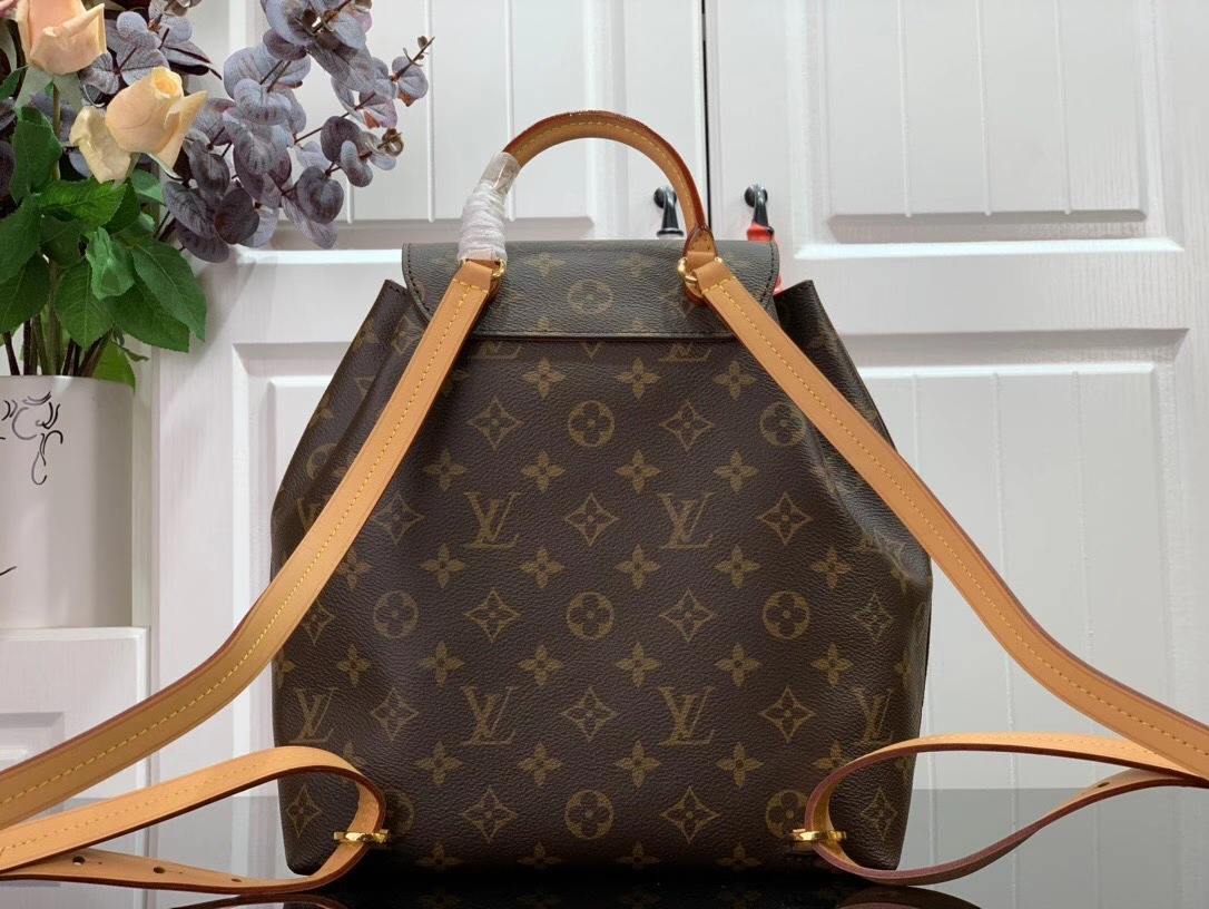 Louis Vuitton Montsouris Backpack Brown And Black/Brown And Beige For Women 33 cm/ 13 in