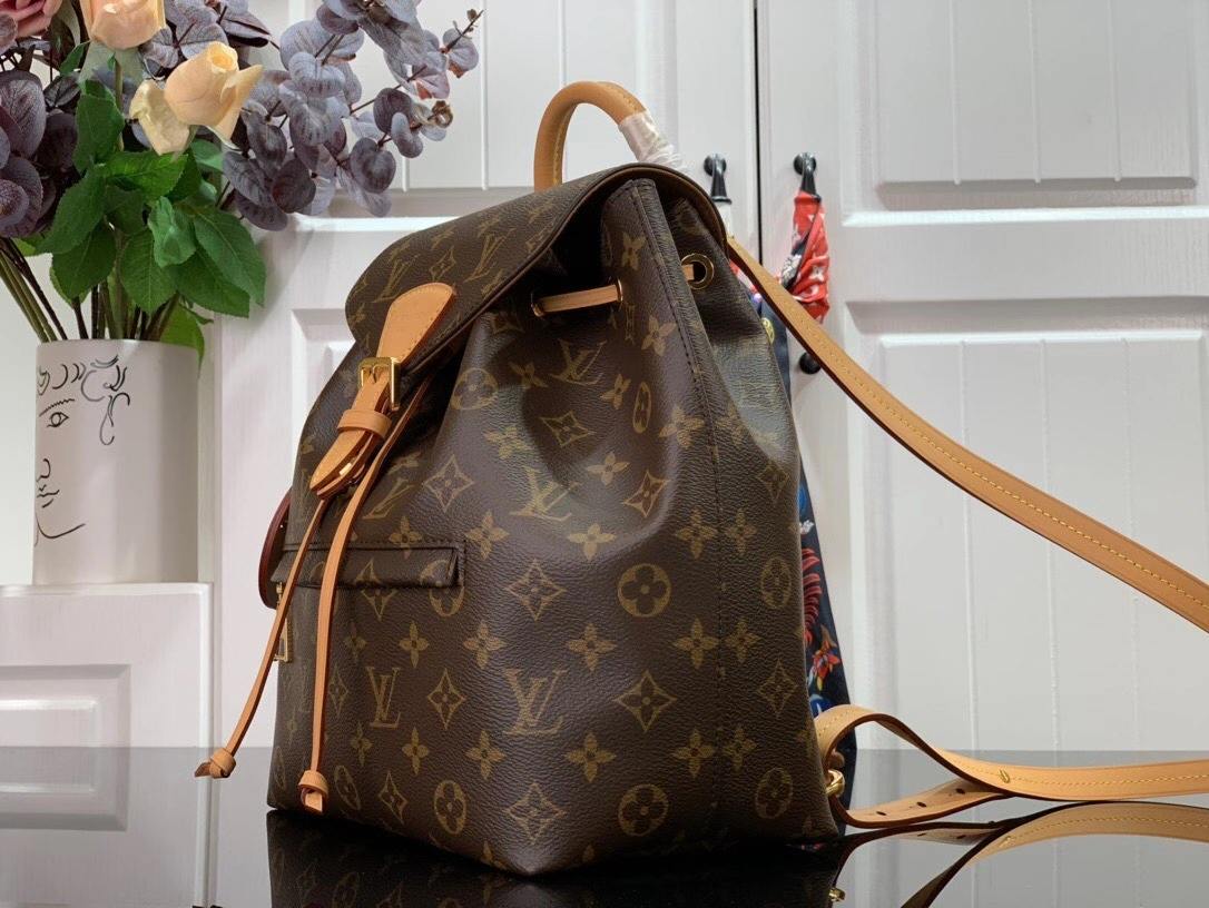 Louis Vuitton Montsouris Backpack Brown And Black/Brown And Beige For Women 33 cm/ 13 in