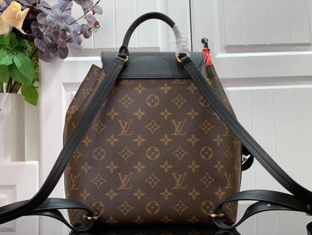 Louis Vuitton Montsouris Backpack Brown And Black/Brown And Beige For Women 33 cm/ 13 in