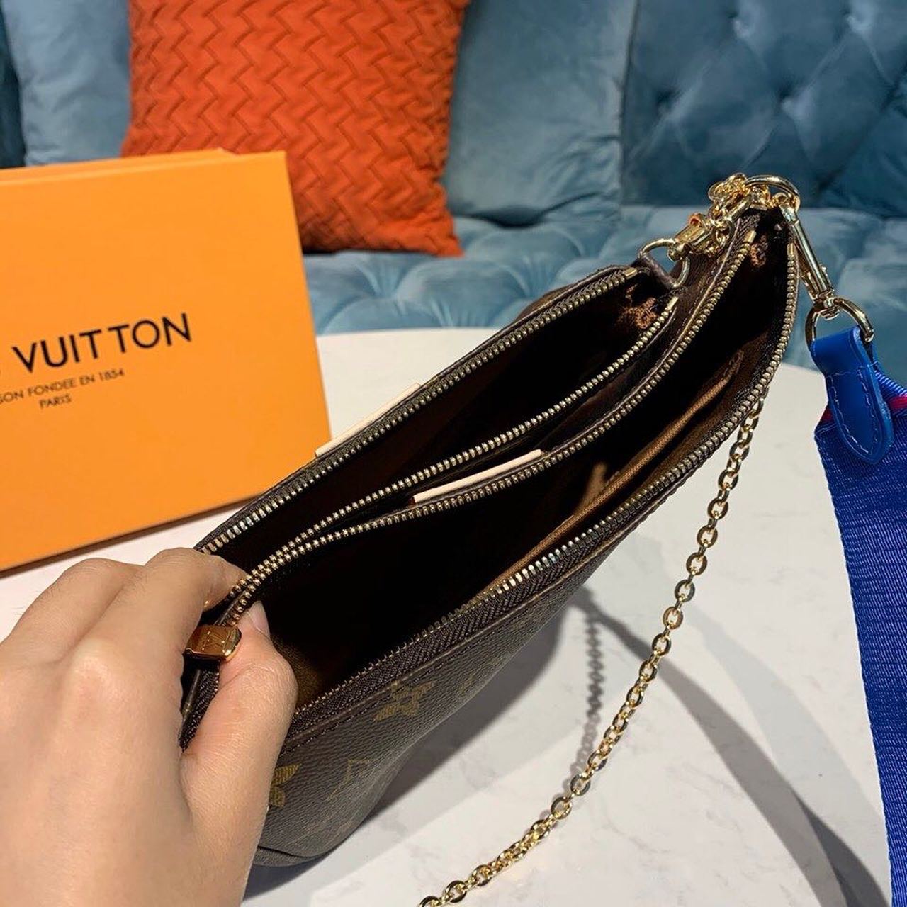Louis Vuitton Multi Pochette Accessoires Monogram Canvas Blue For Women, Women’s Handbags, Shoulder And Crossbody Bags 9.4in/24cm LV
