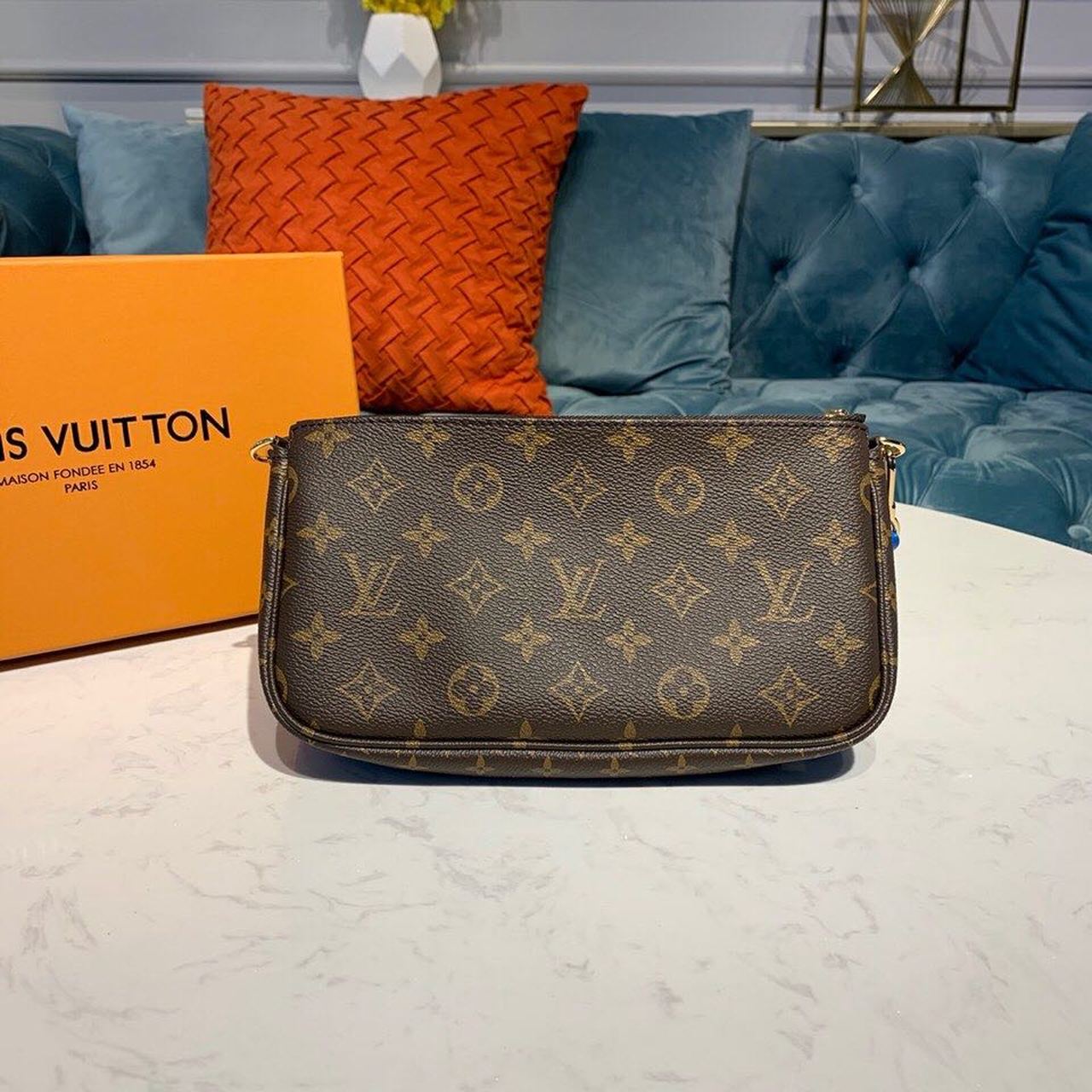 Louis Vuitton Multi Pochette Accessoires Monogram Canvas Blue For Women, Women’s Handbags, Shoulder And Crossbody Bags 9.4in/24cm LV