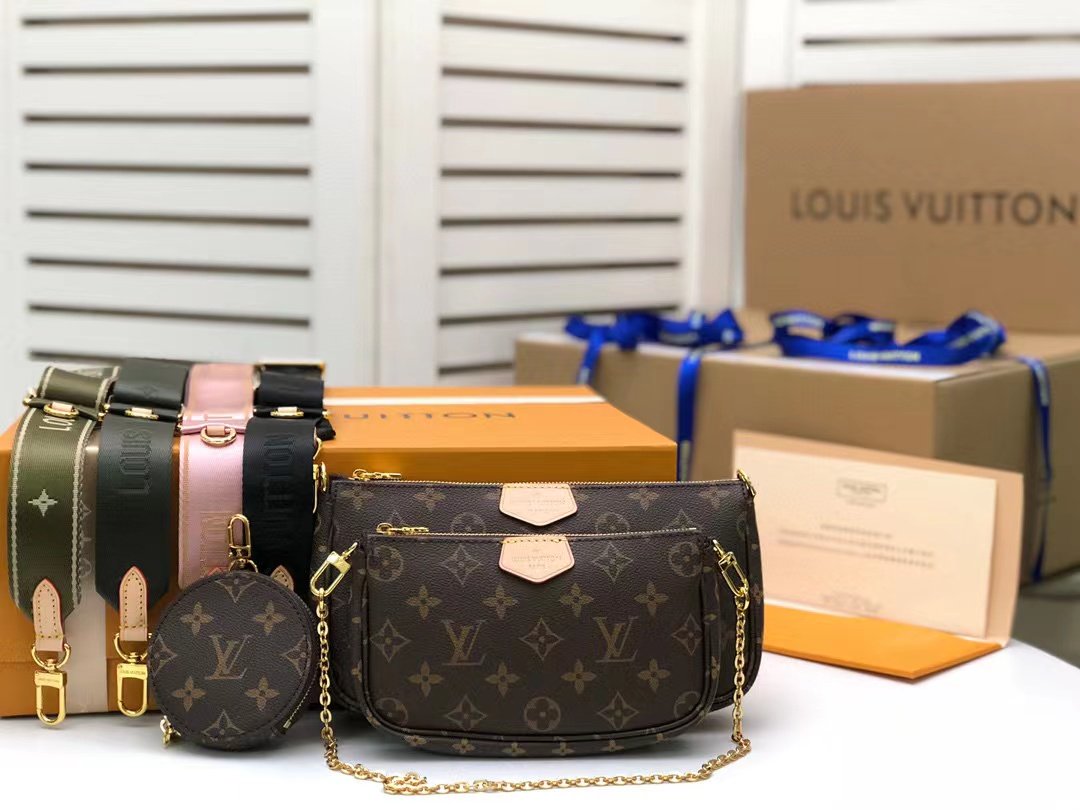 Louis Vuitton Multi Pochette Accessoires Monogram Canvas Khaki For Women, Women’s Handbags, Shoulder And Crossbody Bags 9.4in/24cm